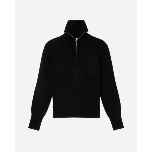 Everlane The Luxe Merino Half-Zip Sweater in Black Medium New Womens Knit Top - Picture 9 of 11